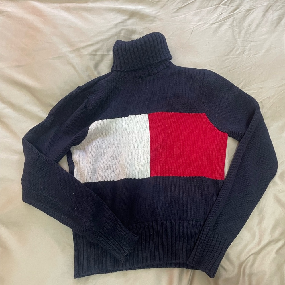 Small Vintage Tommy Hilfiger Blue Turtleneck
